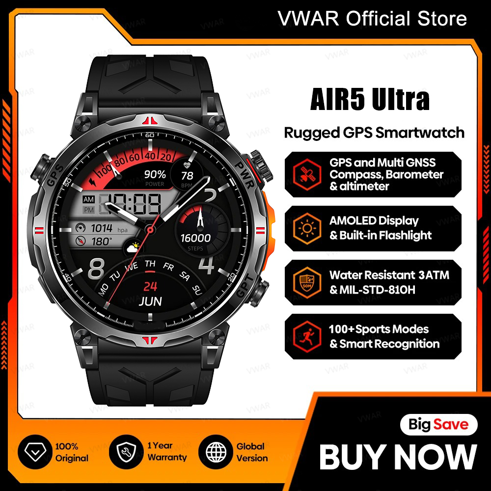 Watch Vs Smartwatch - 2025 Nieuwe VWAR GPS Smartwatch 1.56