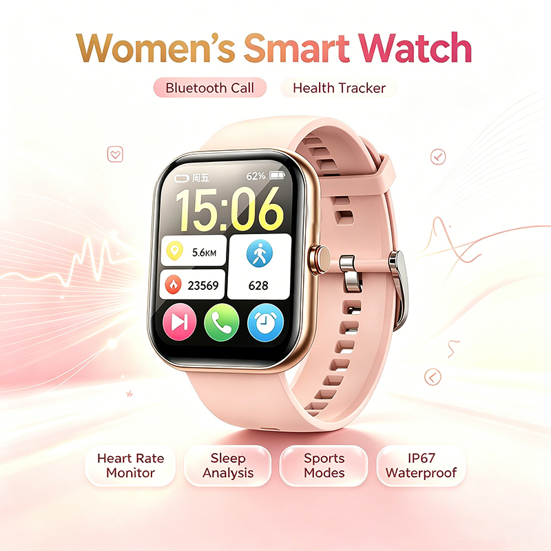 Watches Ladies Smartwatch - Dames Smartwatch BT Oproep Hartslag Slaapmonitor