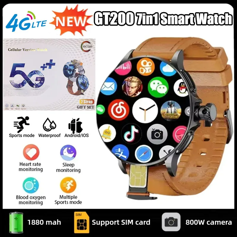 Smartwatch Watches For Girls - GT200 5G Smartwatch, 1,95 inch AMOLED-scherm,